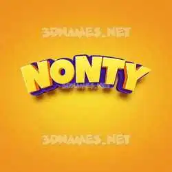 nonty in Orange Toon style - 3D name wallpaper