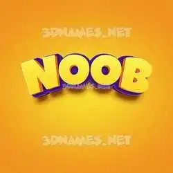 noob in Orange Toon style - 3D name wallpaper