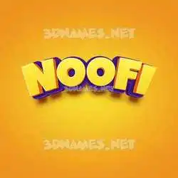 noofi in Orange Toon style - 3D name wallpaper