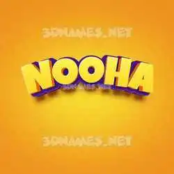 nooha in Orange Toon style - 3D name wallpaper