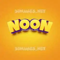 noon in Orange Toon style - 3D name wallpaper
