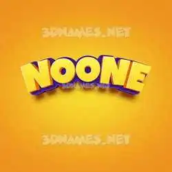 noone in Orange Toon style - 3D name wallpaper