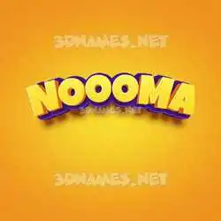 noooma in Orange Toon style - 3D name wallpaper