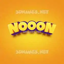 nooon in Orange Toon style - 3D name wallpaper