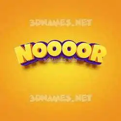 noooor in Orange Toon style - 3D name wallpaper
