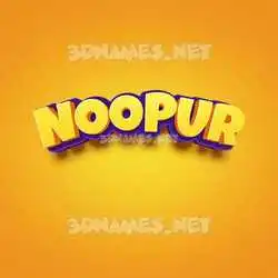 noopur in Orange Toon style - 3D name wallpaper