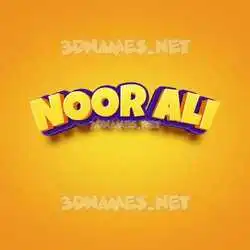 noor ali in Orange Toon style - 3D name wallpaper