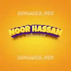 noor hassan in Orange Toon style - 3D name wallpaper