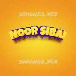 noor sibai in Orange Toon style - 3D name wallpaper