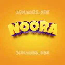 noora in Orange Toon style - 3D name wallpaper