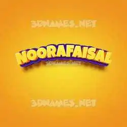 noorafaisal in Orange Toon style - 3D name wallpaper