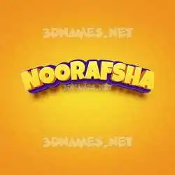 noorafsha in Orange Toon style - 3D name wallpaper