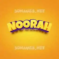 noorah in Orange Toon style - 3D name wallpaper