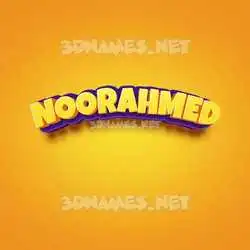 noorahmed in Orange Toon style - 3D name wallpaper