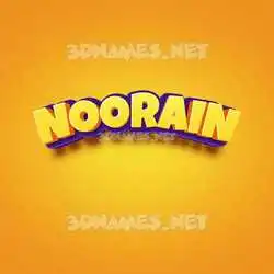 noorain in Orange Toon style - 3D name wallpaper