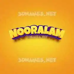 nooralam in Orange Toon style - 3D name wallpaper