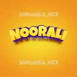 noorali in Orange Toon style - 3D name wallpaper