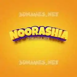 noorashia in Orange Toon style - 3D name wallpaper