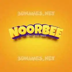 noorbee in Orange Toon style - 3D name wallpaper