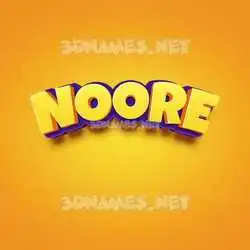 noore in Orange Toon style - 3D name wallpaper
