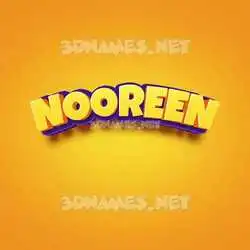 nooreen in Orange Toon style - 3D name wallpaper