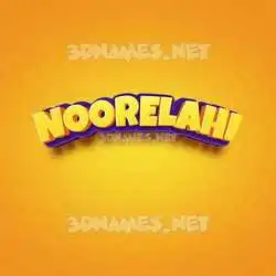noorelahi in Orange Toon style - 3D name wallpaper