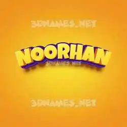 noorhan in Orange Toon style - 3D name wallpaper