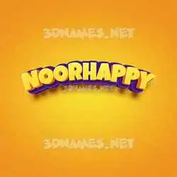 noorhappy in Orange Toon style - 3D name wallpaper