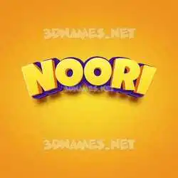 noori in Orange Toon style - 3D name wallpaper