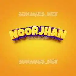 noorjhan in Orange Toon style - 3D name wallpaper
