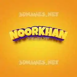 noorkhan in Orange Toon style - 3D name wallpaper