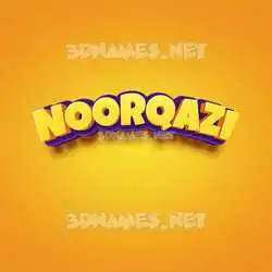 noorqazi in Orange Toon style - 3D name wallpaper