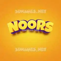 noors in Orange Toon style - 3D name wallpaper