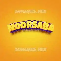 noorsaba in Orange Toon style - 3D name wallpaper