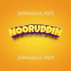 nooruddin in Orange Toon style - 3D name wallpaper