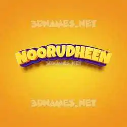 noorudheen in Orange Toon style - 3D name wallpaper