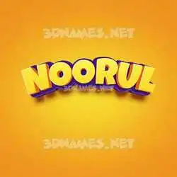 noorul in Orange Toon style - 3D name wallpaper