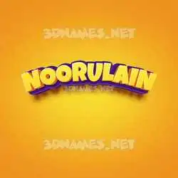 noorulain in Orange Toon style - 3D name wallpaper