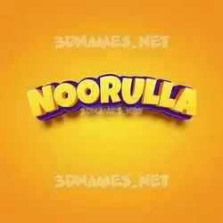 noorulla in Orange Toon style - 3D name wallpaper