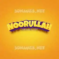 noorullah in Orange Toon style - 3D name wallpaper