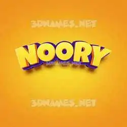 noory in Orange Toon style - 3D name wallpaper