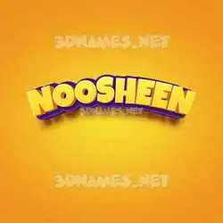 noosheen in Orange Toon style - 3D name wallpaper