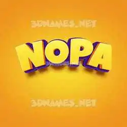 nopa in Orange Toon style - 3D name wallpaper