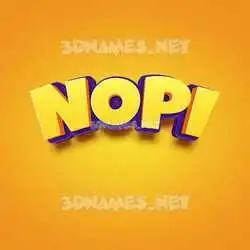nopi in Orange Toon style - 3D name wallpaper