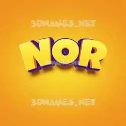 nor in Orange Toon style - 3D name wallpaper