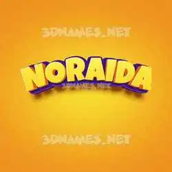 noraida in Orange Toon style - 3D name wallpaper