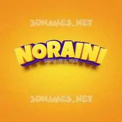 noraini in Orange Toon style - 3D name wallpaper