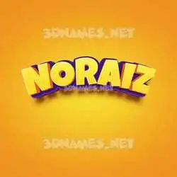 noraiz in Orange Toon style - 3D name wallpaper