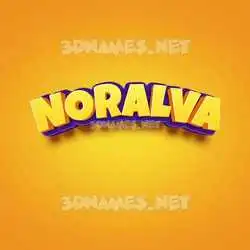 noralva in Orange Toon style - 3D name wallpaper