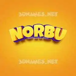 norbu in Orange Toon style - 3D name wallpaper